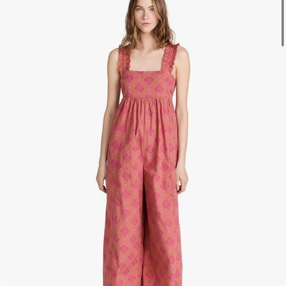 NWT Free People Pink Empire Waist Jumpsuit